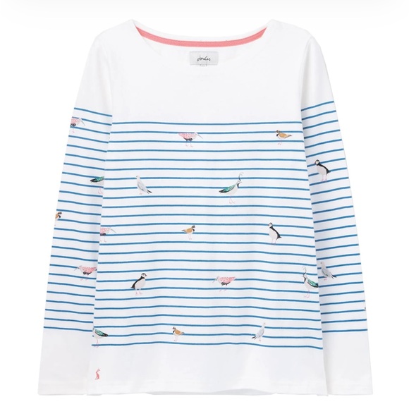 Joules Tops - NWOT Joules Harbour Print Long Sleeve Jersey Top in Bird Stripe